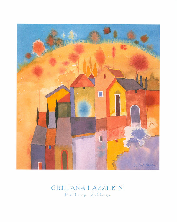 Hilltop Village by Giuliana Lazzerini - 16 X 20 Inches (Art Print)