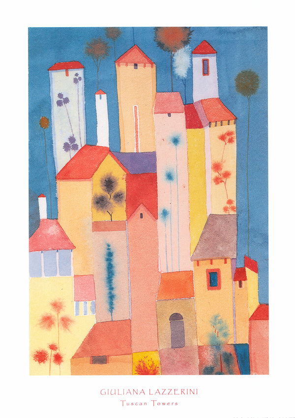 Tuscan Towers by Giuliana Lazzerini - 20 X 28 Inches (Art Print)
