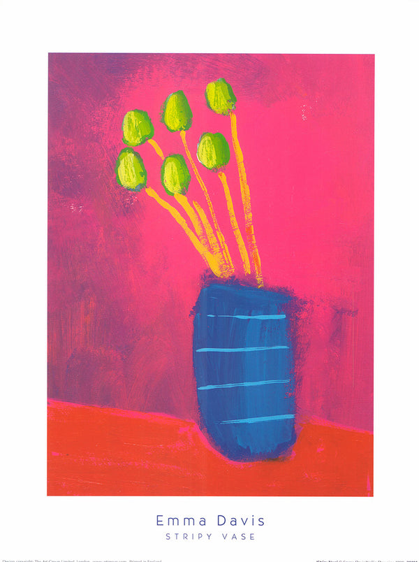 Stripy Vase by Emma Davis - 12 X 16 Inches (Art Print)