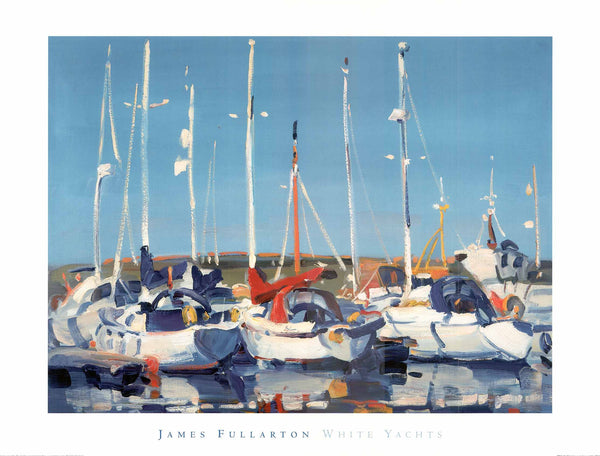 White Yachts by James Fullarton - 24 X 32 Inches (Art Print)