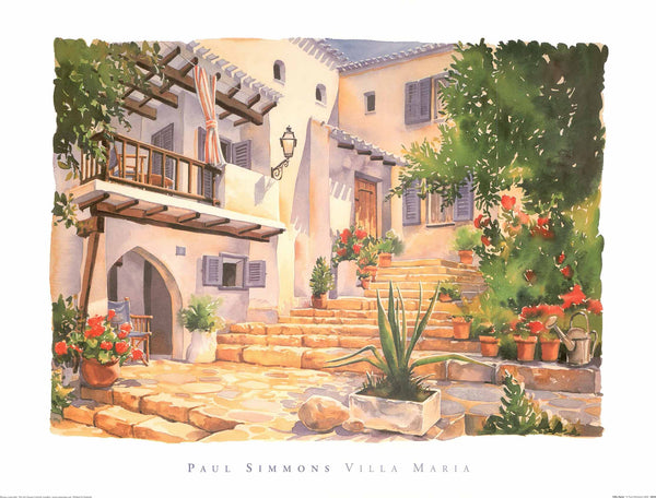 Villa Maria by Paul Simmons - 24 X 32 Inches (Art Print)
