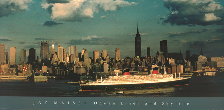 Ocean Liner and Skyline by Jay Maisel - 20 X 40 Inches (Art Print)