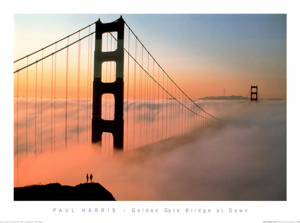 Golden Gate Bridge at Dawn  by Paul Harris -  24 X 32 Inches (Art Print)
