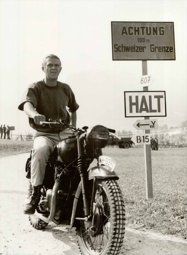 Steve McQueen in "The Great Escape" - 24 X 32 Inches (Art Print)