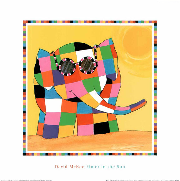 Elmer In The Sun By David McKee 16 X 16 Inches Art Print elmer-in-the-sun-by-david-mckee-16-x-16-inches-art-print