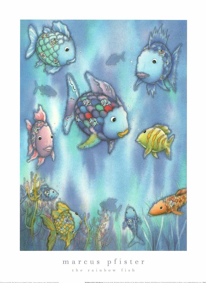 Rainbow Fish to the Rescue by Marcus Pfister - 12 X 16 Inches (Art Print)