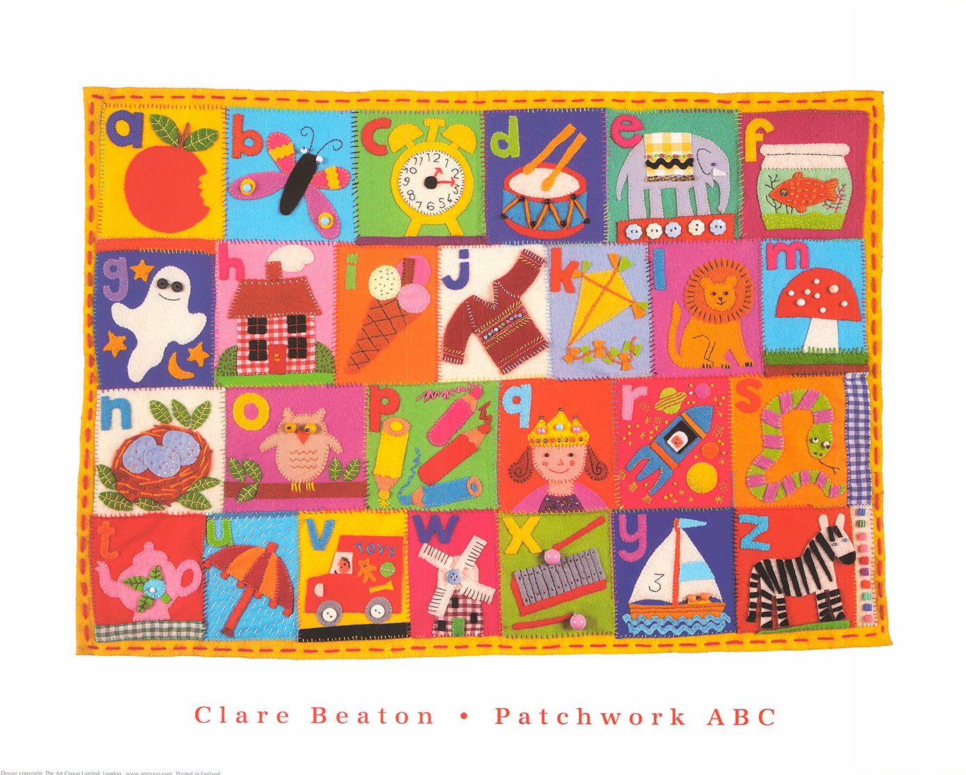 Patchwork ABC by Clare Beaton - 16 X 20 Inches (Art Print) – Artistica ...