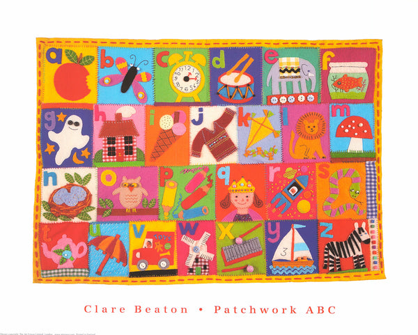 Patchwork ABC by Clare Beaton - 16 X 20 Inches (Art Print)
