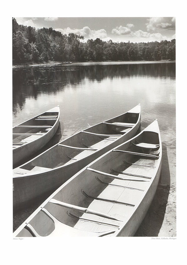 Three Boats, Kalkaska, Michigan by Monte Nagler - 20 X 28 Inches (Art Print)