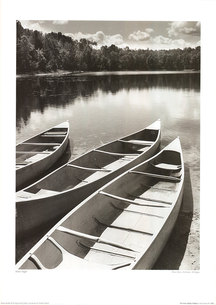 Three Boats, Kalkaska, Michigan by Monte Nagler - 20 X 28 Inches (Art Print)