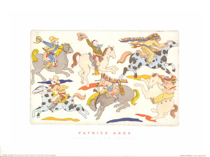 Cowboys and Indians' by Patrice Aggs  - 12 X 16 Inches (Art Print)