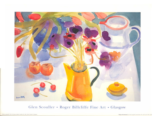 Tulips and Anemones by Glen Scouller - 12 X 16 Inches (Art Print)