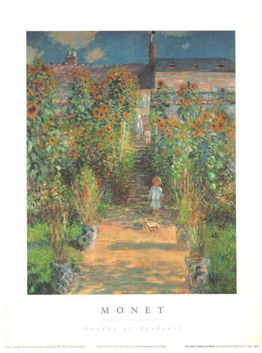 The Artist's Garden at Vétheuil by Claude Monet - 15 X 12  Inches (Art Print)