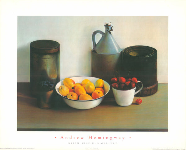 Still Life with Cherries, Apricots, Bilberries by Andrew Hemingway - 16 X 20 Inches (Art Print)