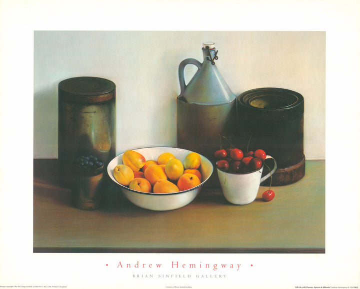 Still Life with Cherries, Apricots, Bilberries by Andrew Hemingway - 16 X 20 Inches (Art Print)