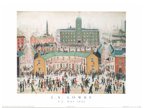 V.E. Day by L.S. Lowry - 15 X 12  Inches (Art Print)