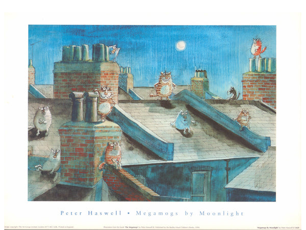 Megamogs By Moonlight by Peter Haswell- 15 X 12  Inches (Art Print)
