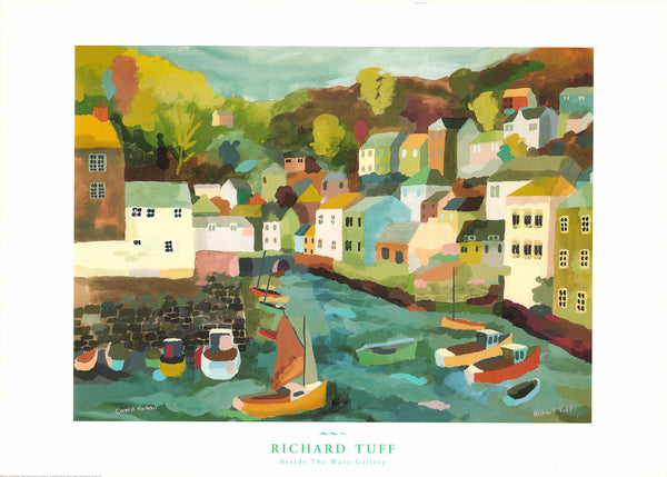 Cornish Harbour by Richard Tuff - 20 X 28 Inches (Art Print)