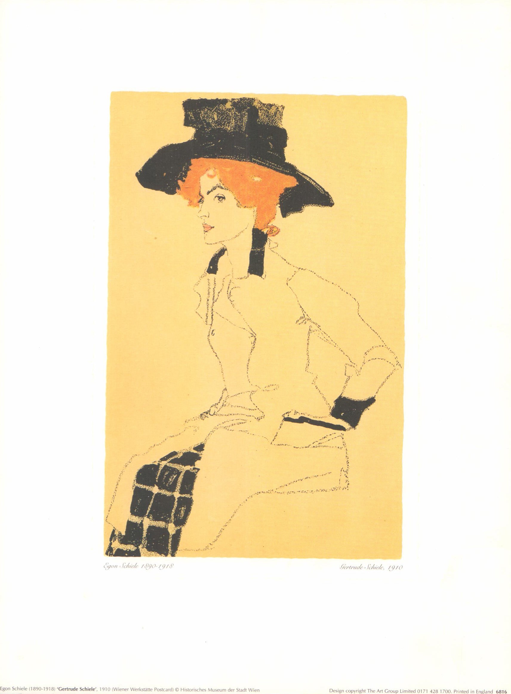 Gertrude Schiele, 1910 by Egon Schiele - 12 X 16 Inches (Fine Art Prin ...