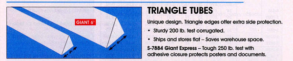 50 Cardboard Triangle Shipping Tubes - 7 X 42"