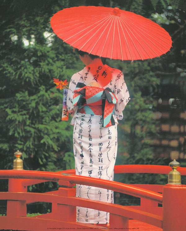 Geisha at a festival by Jon Arnold  - 10 X 12 Inches (Art Print)