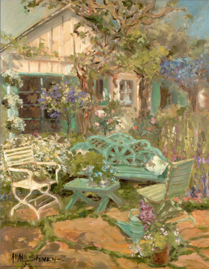 Summer garden by Allayn Stevens - 22 X 28 Inches (Art Print)