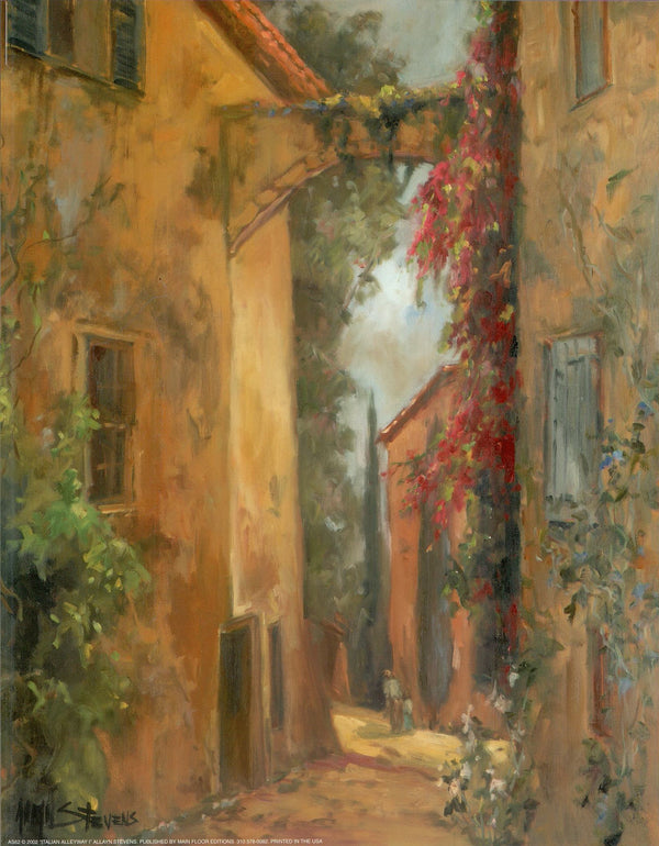 Italian alleyway by Allayn Stevens - 11 X 14 Inches ( Art Print)