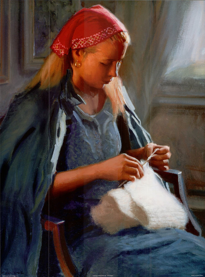 Knitting by Anthony Watkins - 24 X 32 Inches (Art Print)