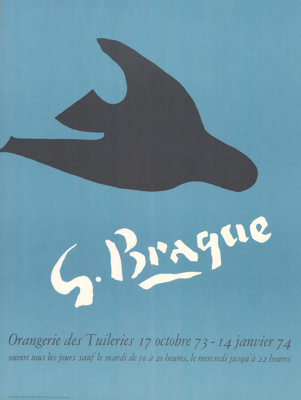 Affiche d’exposition Orangerie des Tuileries, 1973-1974 by Georges Braque - 18 X 24 Inches (Offset Lithograph)