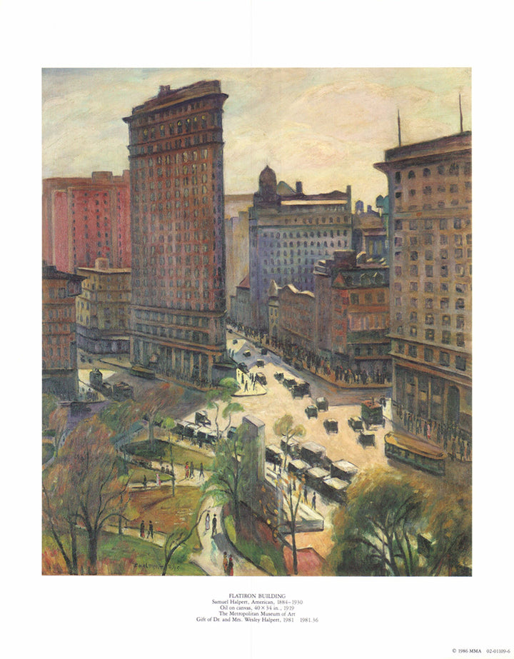 Flatiron Building, 1919 by Samuel Halpert - 11 X 14 Inches (Offset Lithograph)