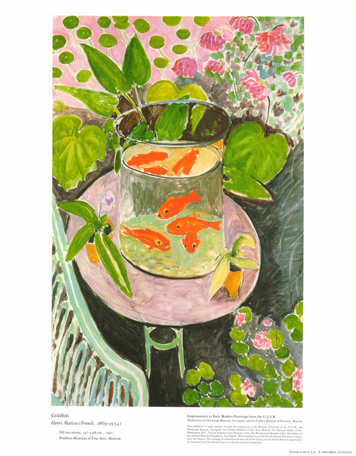 Goldfish, 1911 by Henri Matisse  - 11 X 14 Inches (Offset Lithograph)