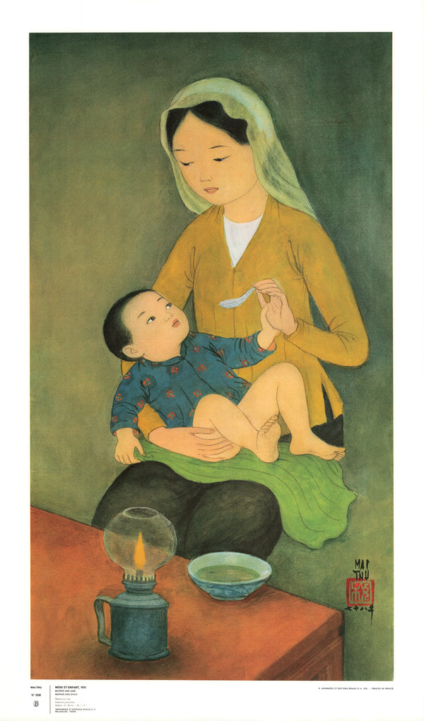 Mother and Child, 1978 by Mai-Thu - 20 X 34 Inches (Art Print)