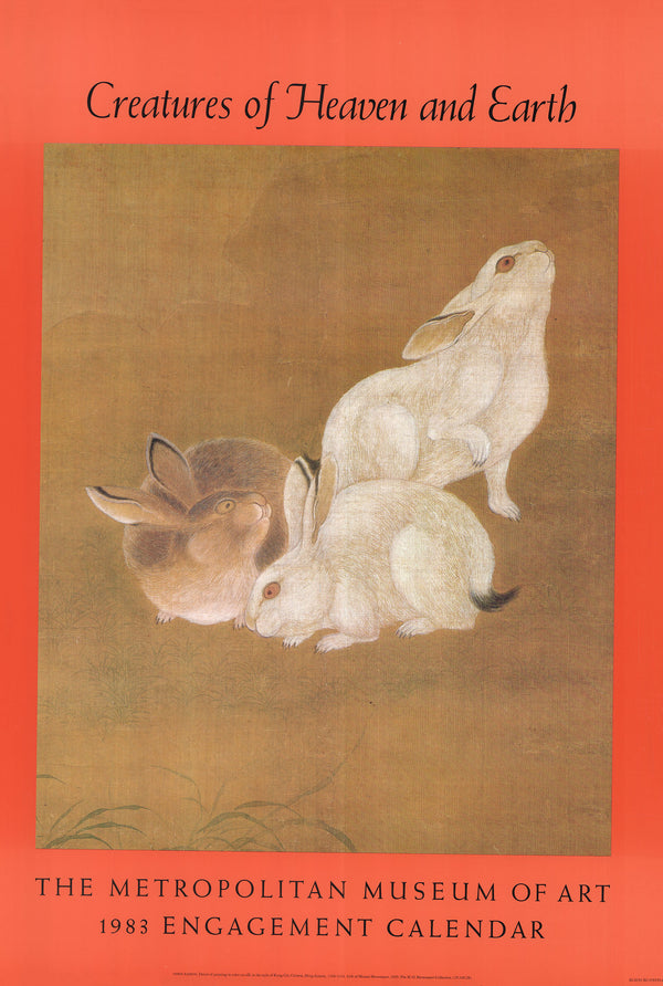 Three Rabbits - The Metropolitan Museum Of Art - Creatures Of Heaven And Earth - 23 X 34 Inches (Offset Lithograph)
