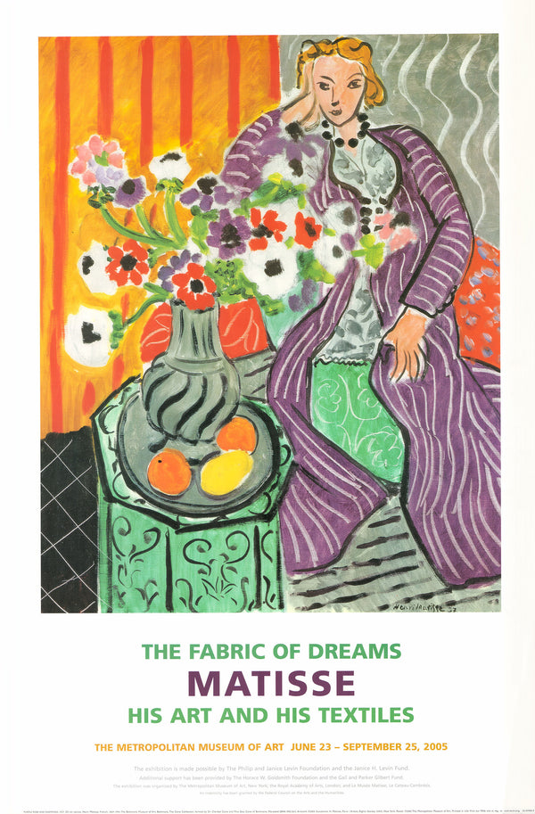 Purple Robe and Anemones, 1937 by Henri Matisse - 26 X 40 Inches (Offset Lithograph)