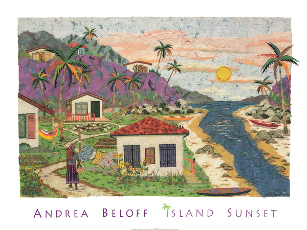 Island Sunset by Andrea Beloff - 27 X 36 Inches (Art Print)