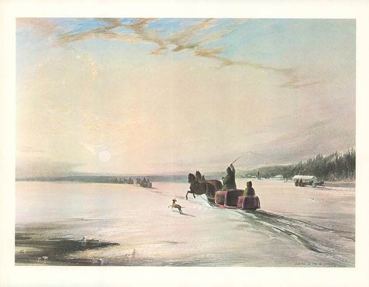 Porting on the St Lawrence During Winter by William Henry Bartlett - 10 X 13 Inches (Art Print)