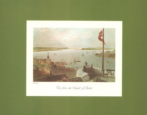 View from the Citadel of Quebec by W. H. Bartlett - 9 X 11 Inches (Art Print Hand Colored)