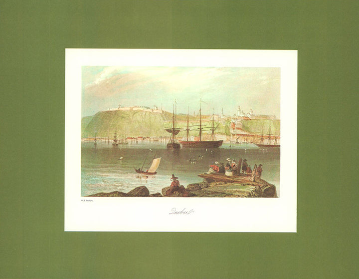 Quebec by W. H. Bartlett - 9 X 11 Inches (Art Print Hand Colored)