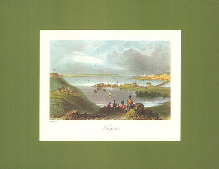 Kingston by W. H. Bartlett - 9 X 11 Inches (Art Print Hand Colored)