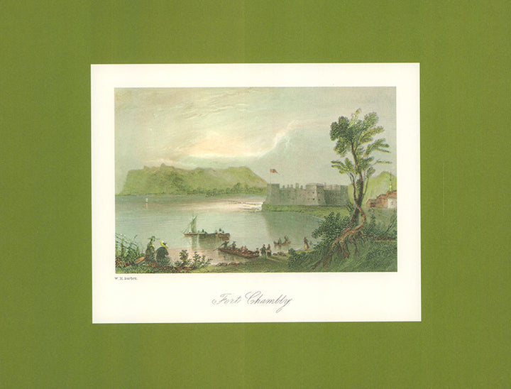 Fort Chambly by W. H. Bartlett - 9 X 11 Inches (Art Print Hand Colored)