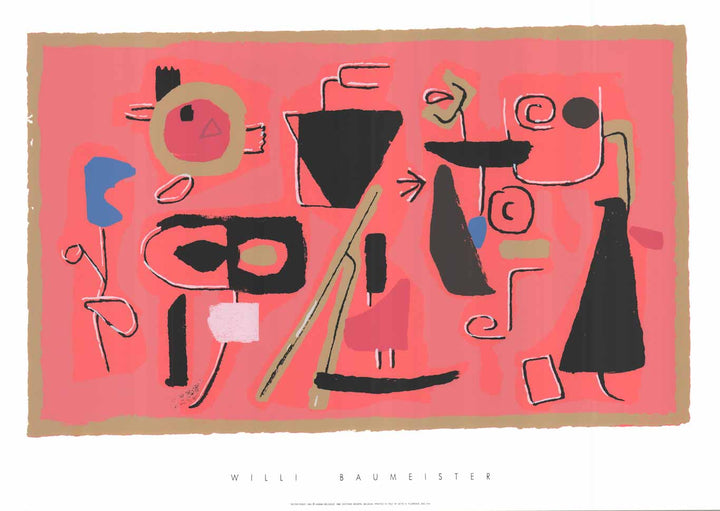 Red Fries, 1954 by Willi Baumeister - 28 X 40 Inches (Silkscreen / Sérigraphie)