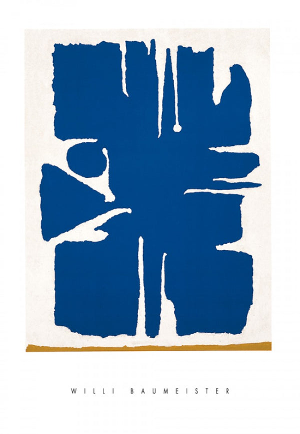 Aru Dark Blue, 1955 by Willi Baumeister - 28 X 40 inches (Silkscreen / Sérigraphie)
