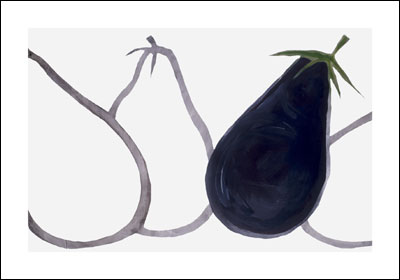 Aubergines, 2007 by Nicolas Le Beuan Benic - 28 X 40 Inches (Silkscreen / Sérigraphie)