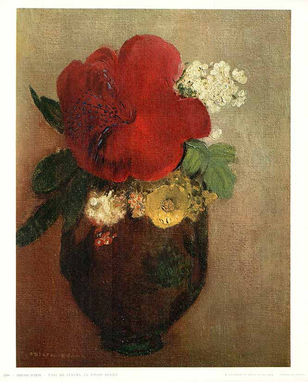 The Red Poppy, 1906 by Odilon Redon - 10 X 12 Inches (Art Print)