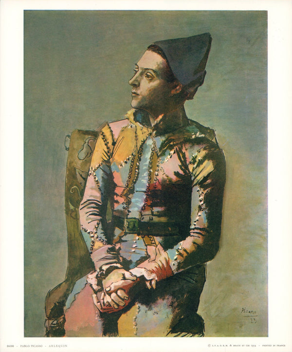 Harlequin, 1923 by Pablo Picasso - 10 X 12 Inches (Art Print)