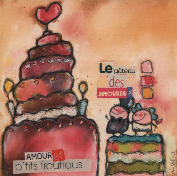 Amour et P'tits Froufrous by Charlotte P. - 6 X 6 Inches (10 Postcards)