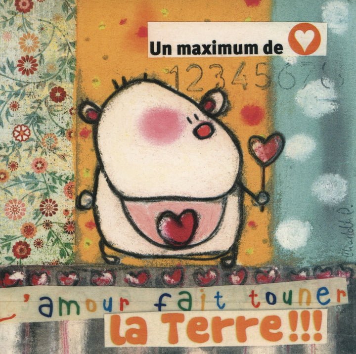 L'amour fais Tourner la Terre by Charlotte P. - 6 X 6 Inches (10 Postcards)