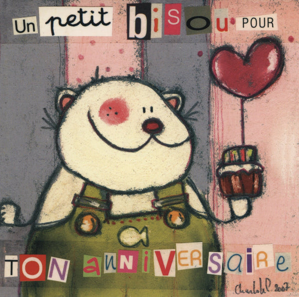 Un petit Bisou pour ton Anniversaire by Charlotte P. - 6 X 6 Inches (10 Postcards)