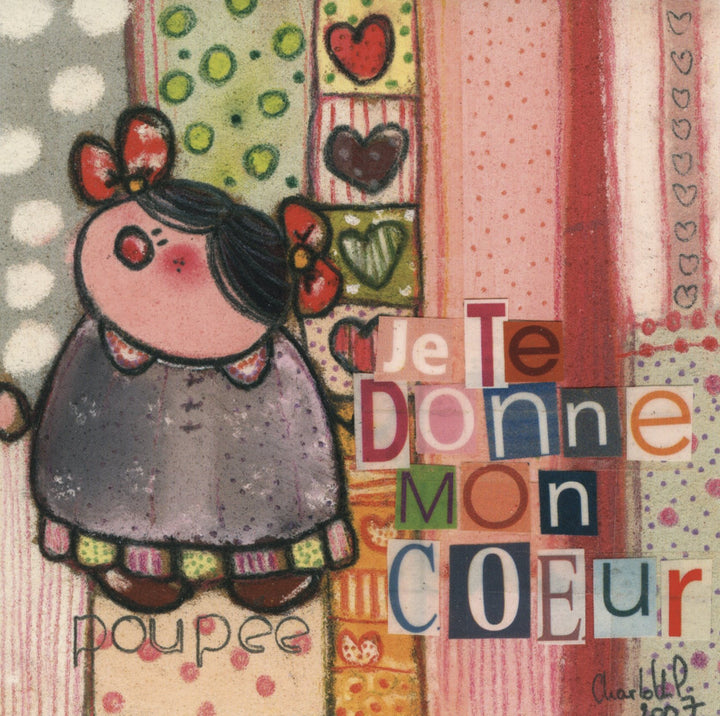 Je te Donne mon Cœur by Charlotte P. - 6 X 6 Inches (10 Postcards)
