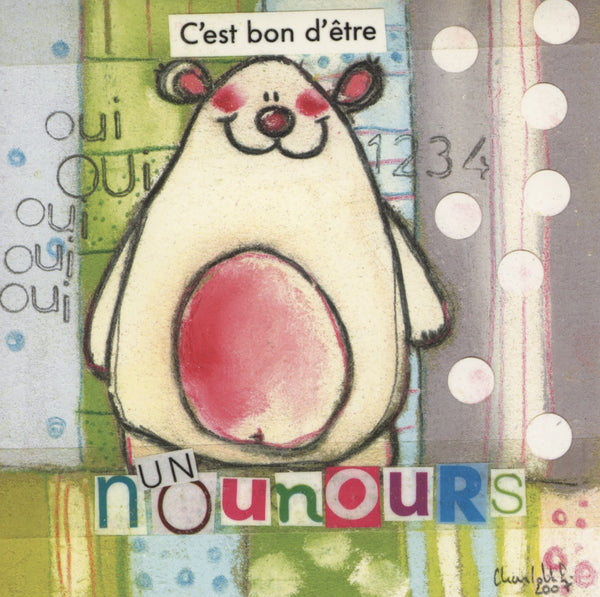 C'est Bon d'être un Nounours by Charlotte P. - 6 X 6 Inches (10 Postcards)